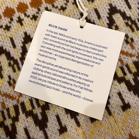 Levi's Vintage Boat Neck Sweater Men Size L Jacquard Knit Wool Blend NWT - Picture 6 of 11